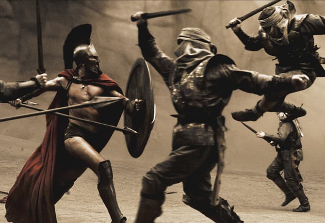 300 bloody fight scene