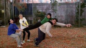 The gang plays football