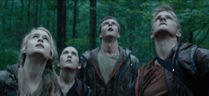 Some tributes team up in the early stages of the Hunger Games