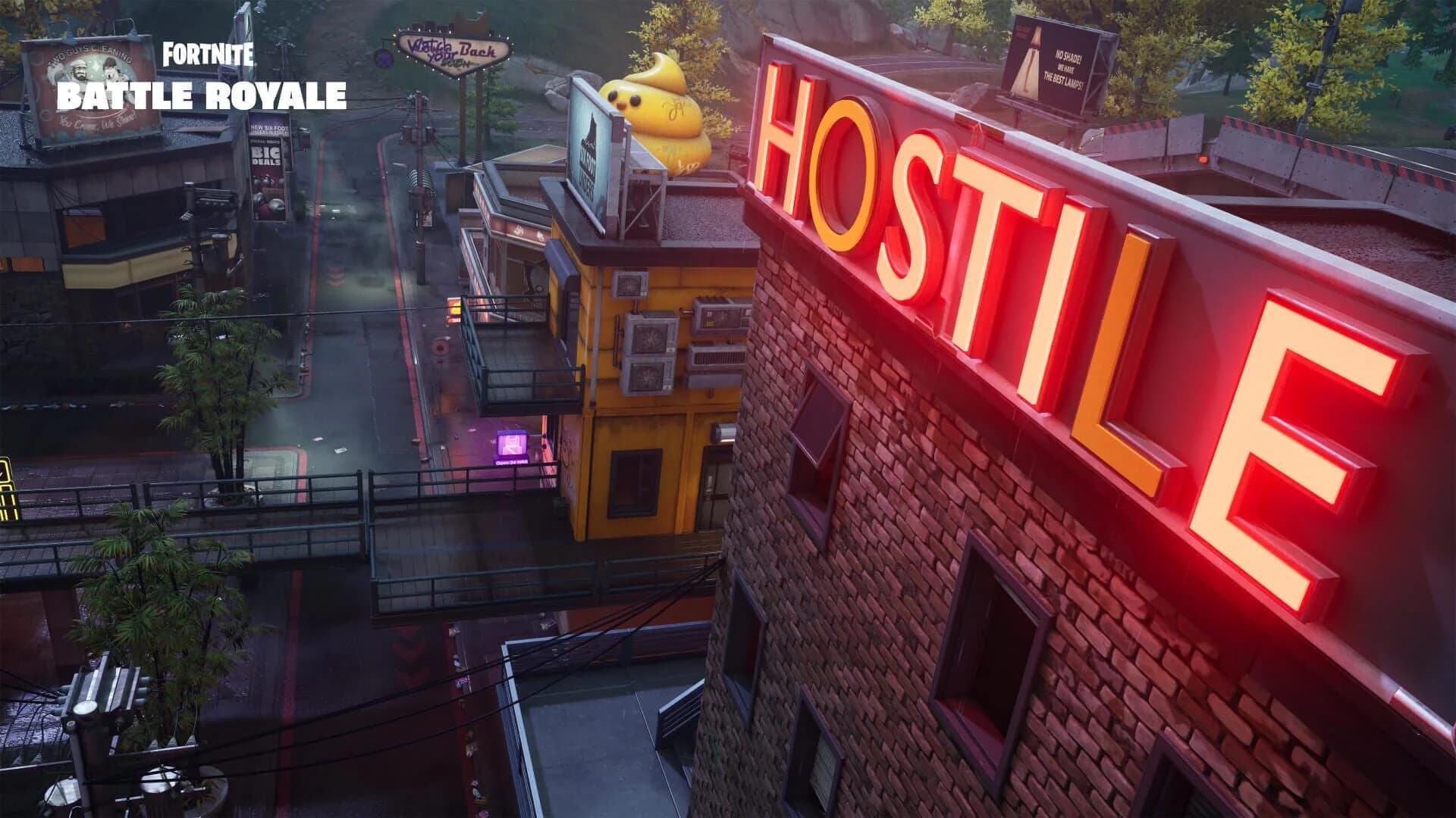 In-game action showing Fortnite’s building and combat mechanics