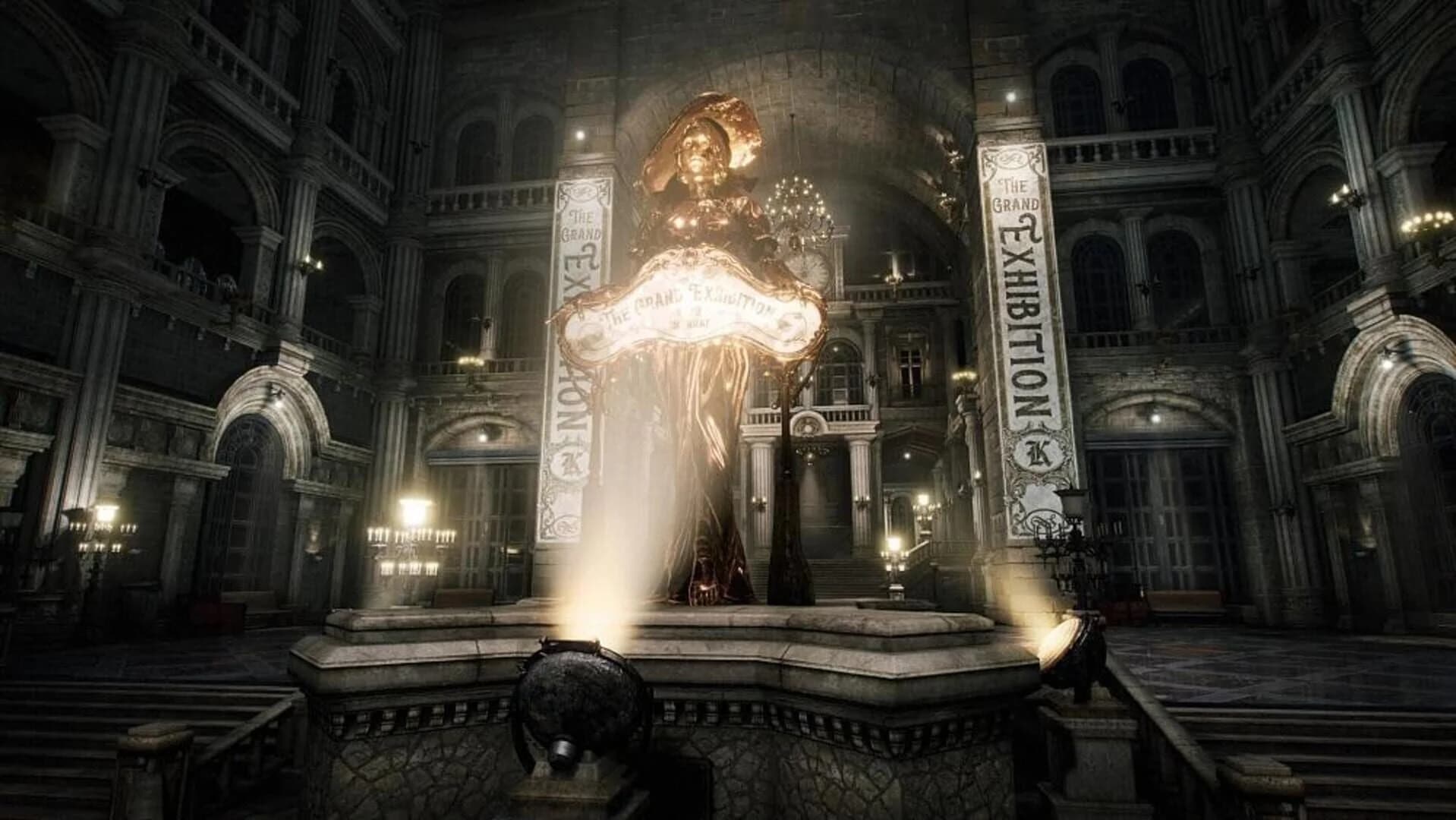Challenging boss fight in Lies of P with dramatic lighting