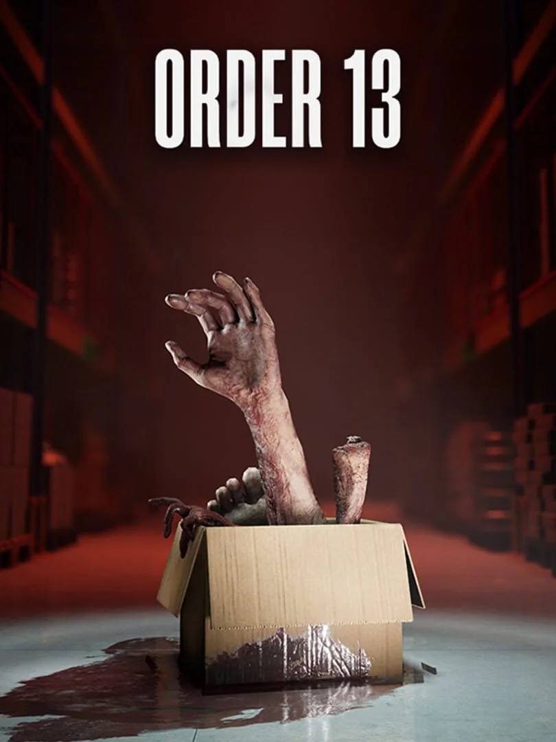 Order 13 gameplay: player exploring dark warehouse with flashlight