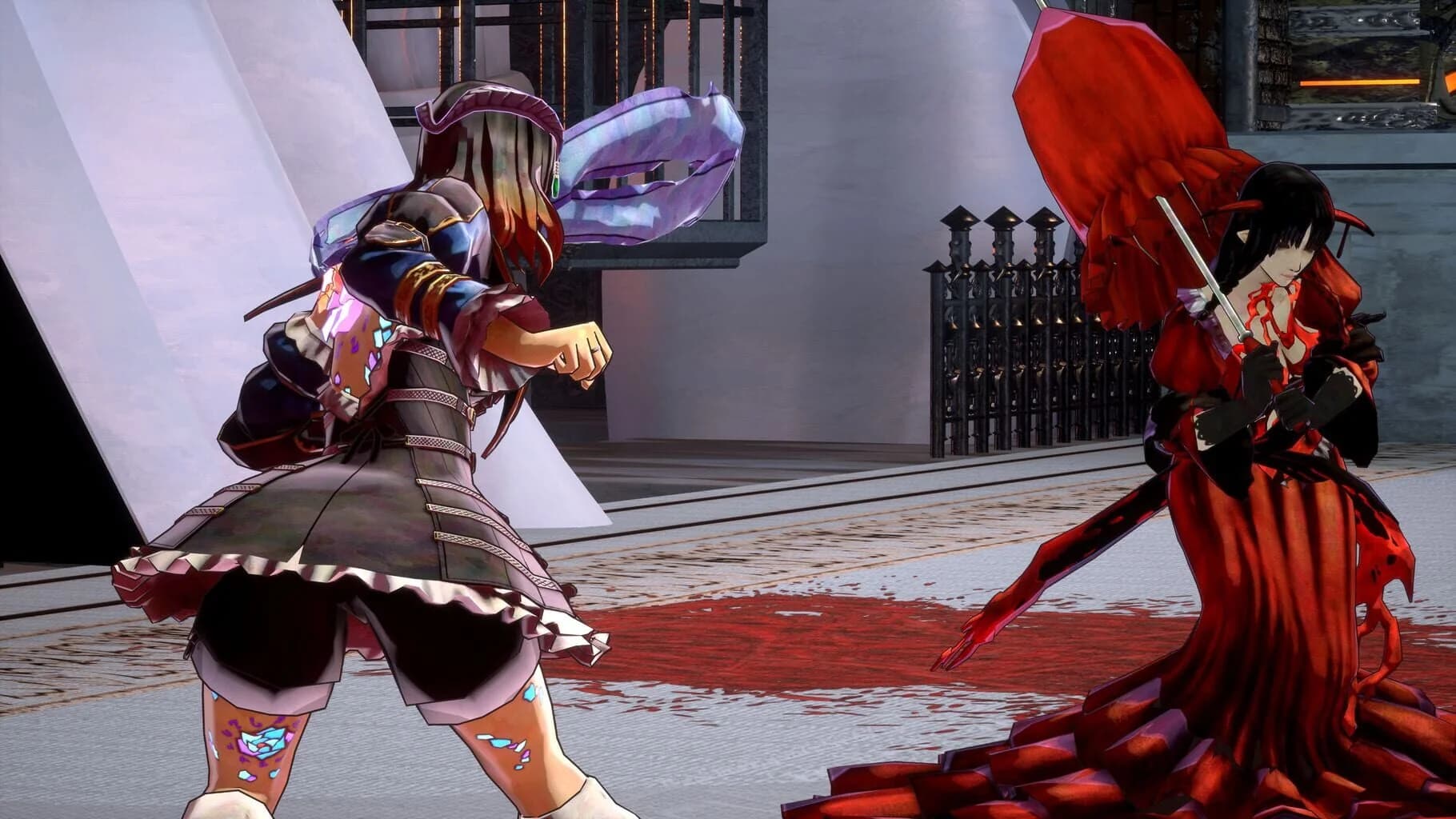 Bloodstained combat with Miriam fighting demons