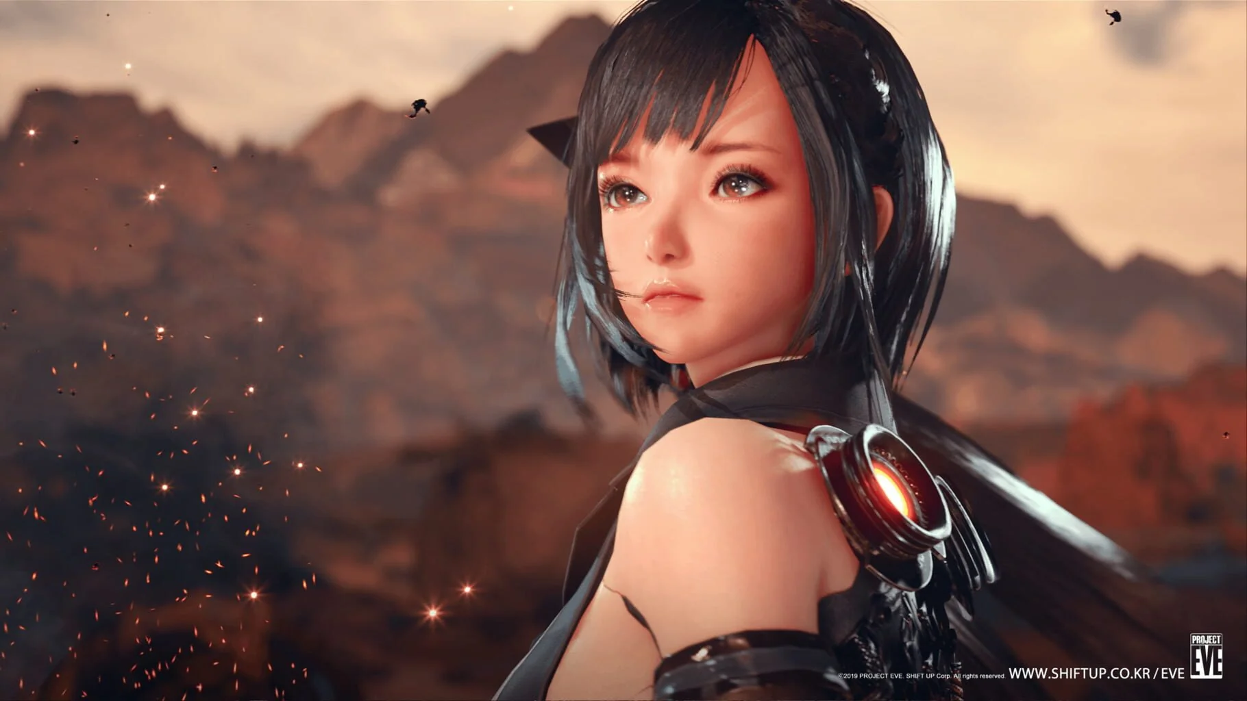Stellar Blade PC screenshot showing detailed character close-up.