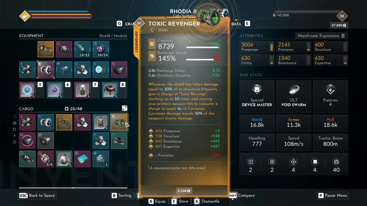 Everspace 2: dogfight with Ancient ships in asteroid field