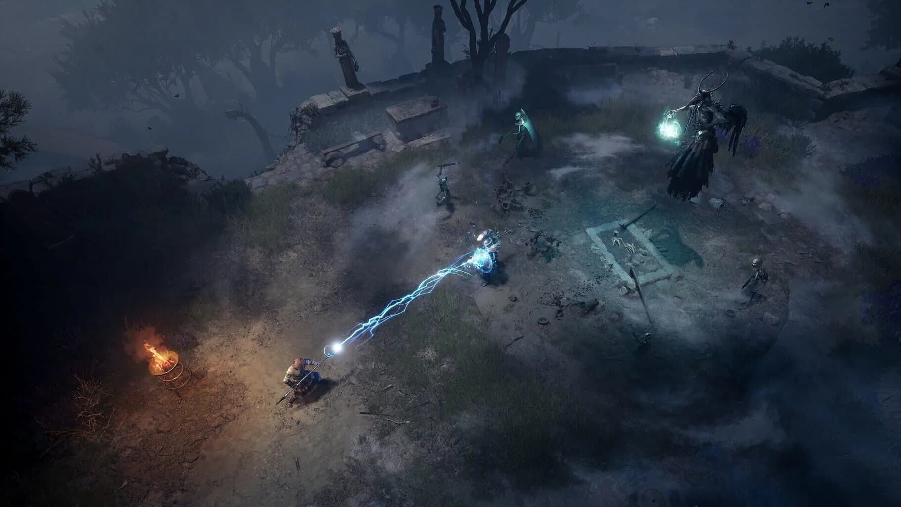 Titan Quest 2 combat scene showing intense battle with mythical creatures