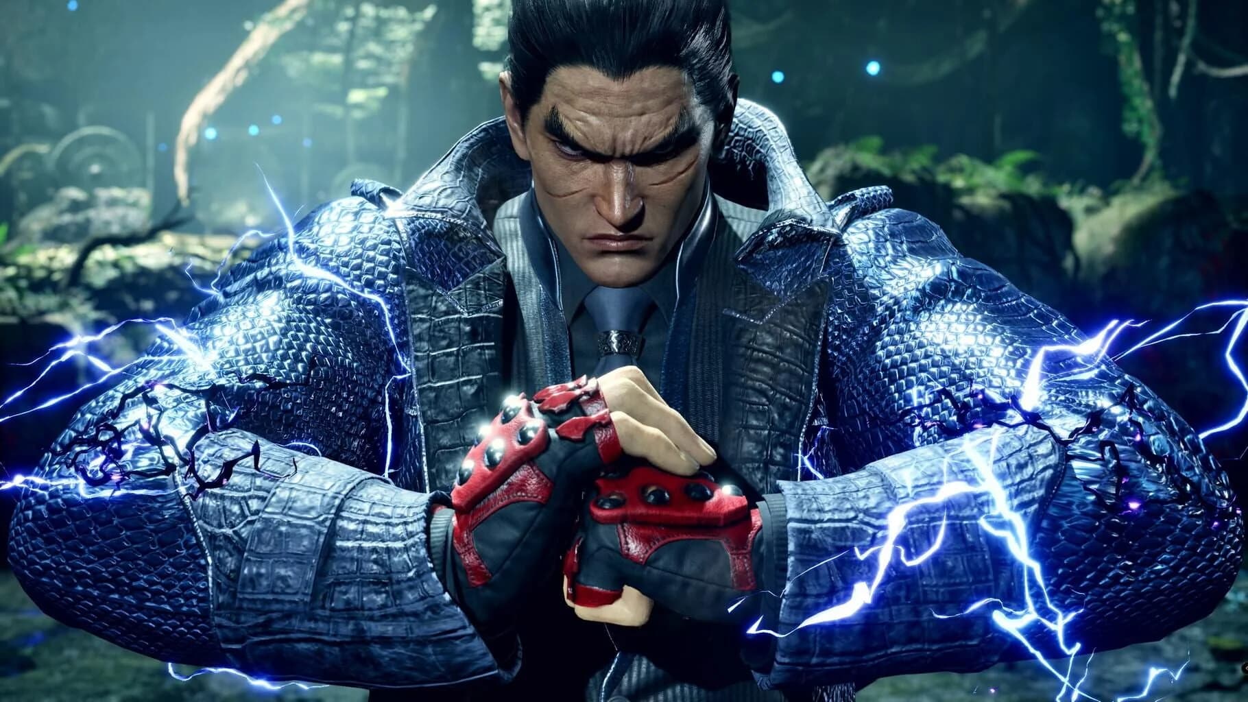 Urban Square stage in Tekken 8 featuring Karate Kid: Legends billboards