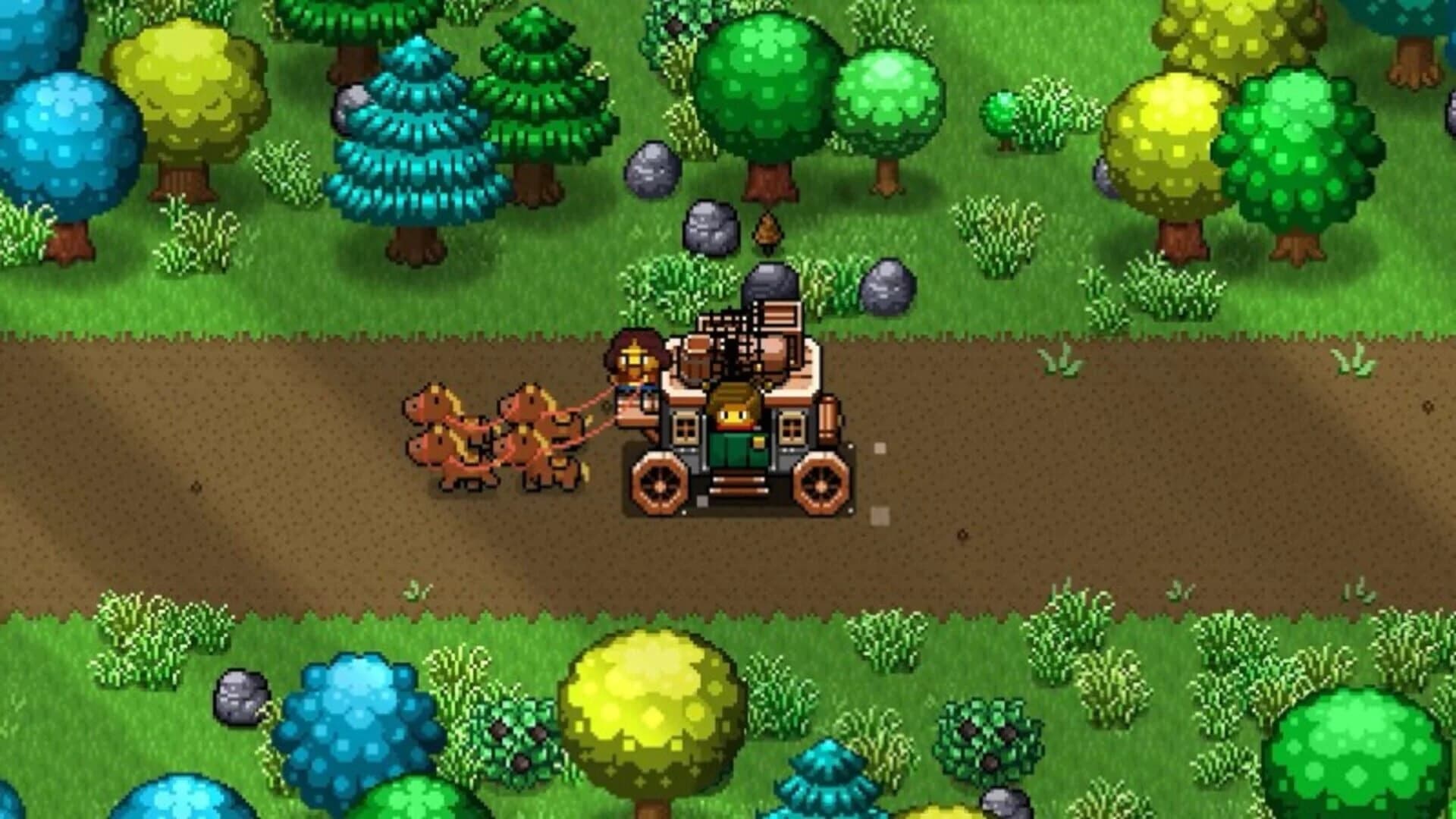 Pixel art characters socializing in a Wild West town in Cattle Country
