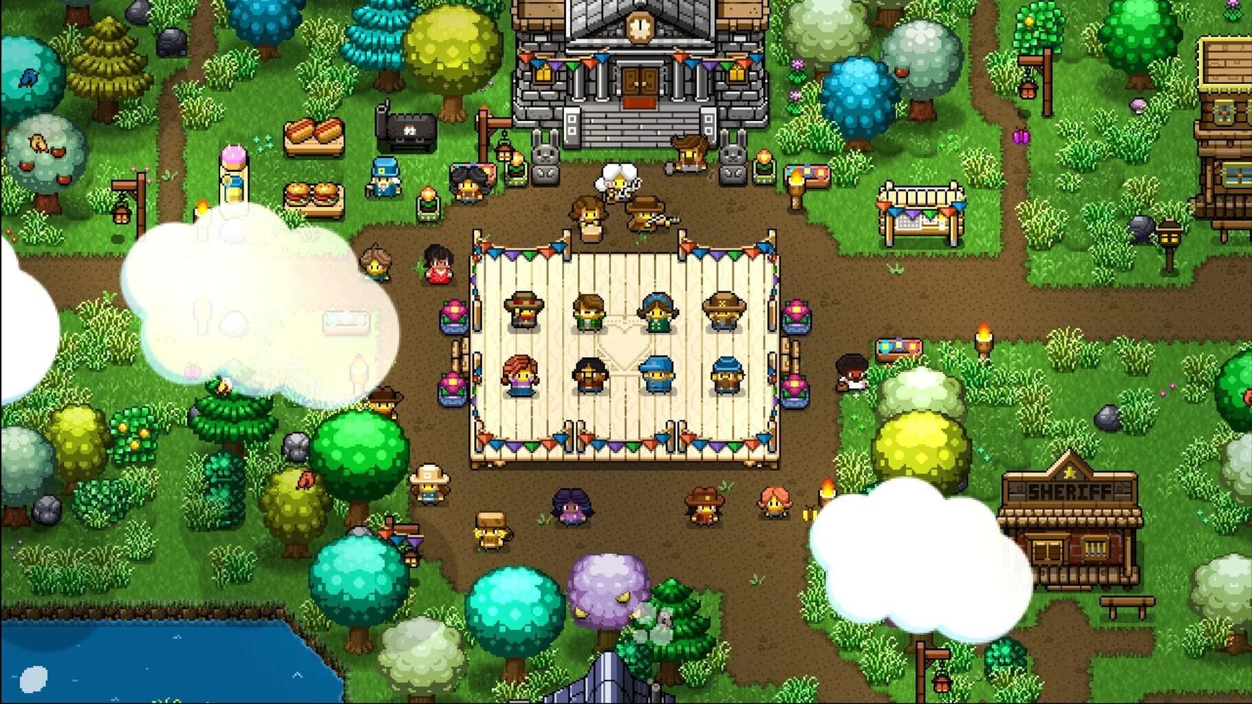 Pixel art wildlife and horseback exploration in Cattle Country