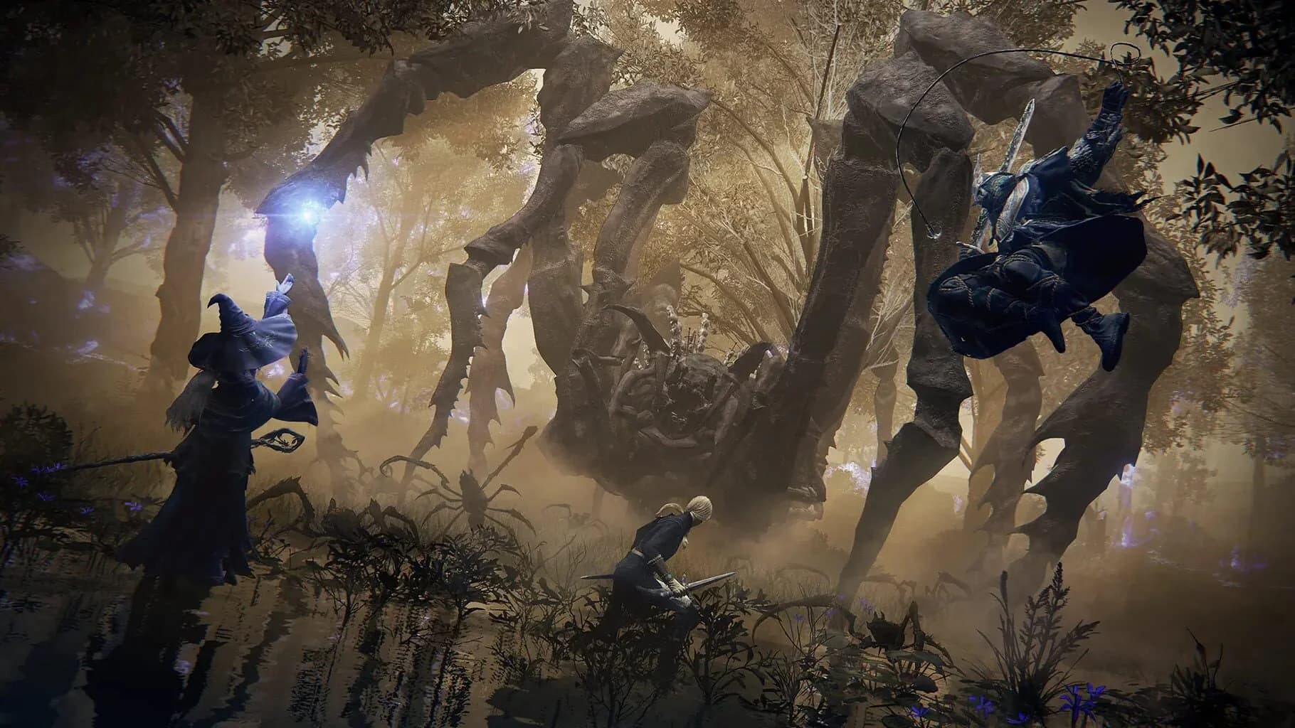 Players flying on eagles Elden Ring Nightreign