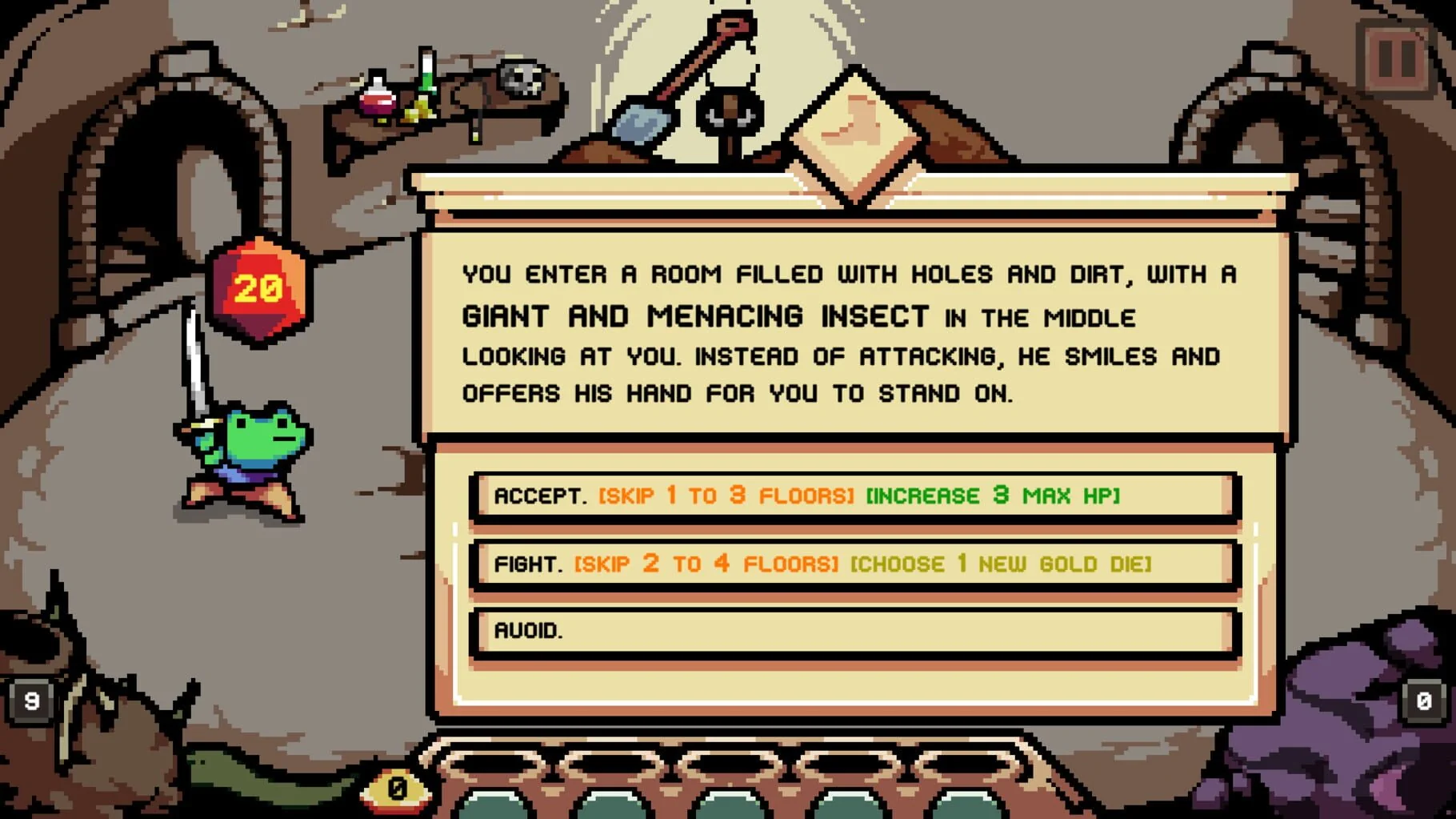 In-battle potion activation in Die in the Dungeon