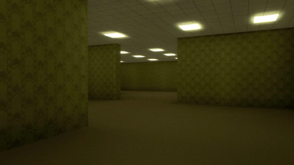 Puzzle elements with cryptic symbols on doors and walls