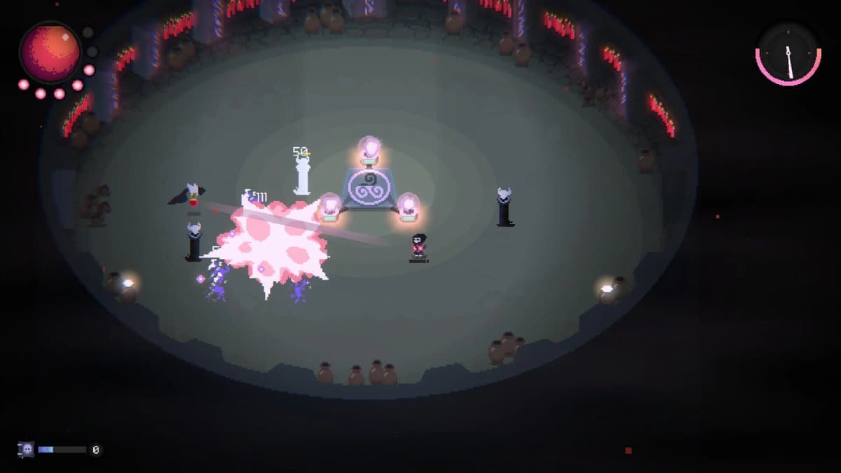 Death Kid action: the player unleashes Rage Mode against a swarm of foes