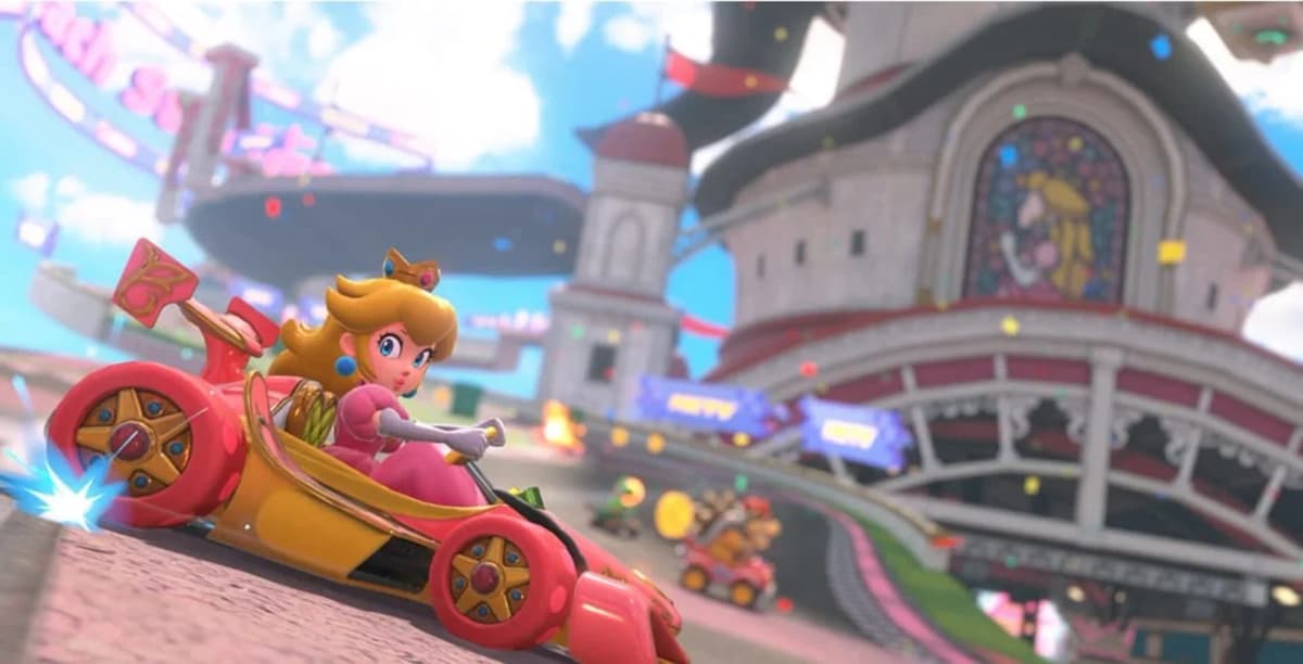 Mario Kart World free-roam Ride mode showing exploration
