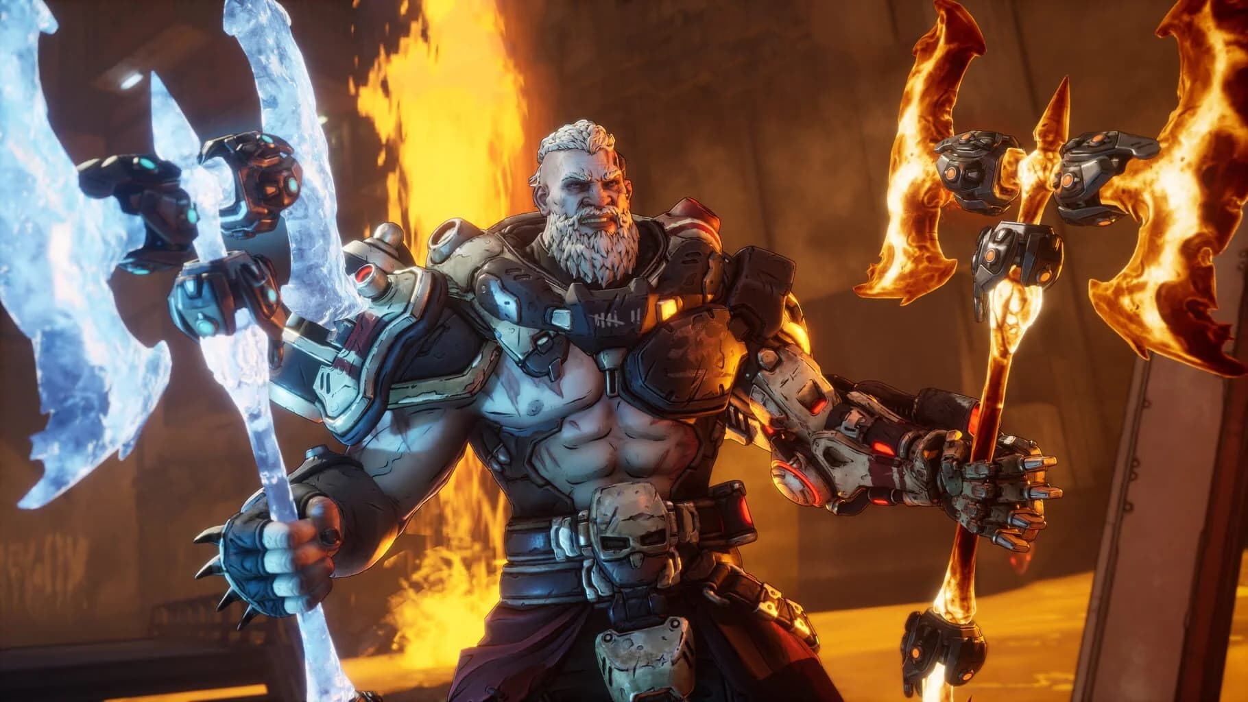 A bustling cityscape in Borderlands 4, full of color and action