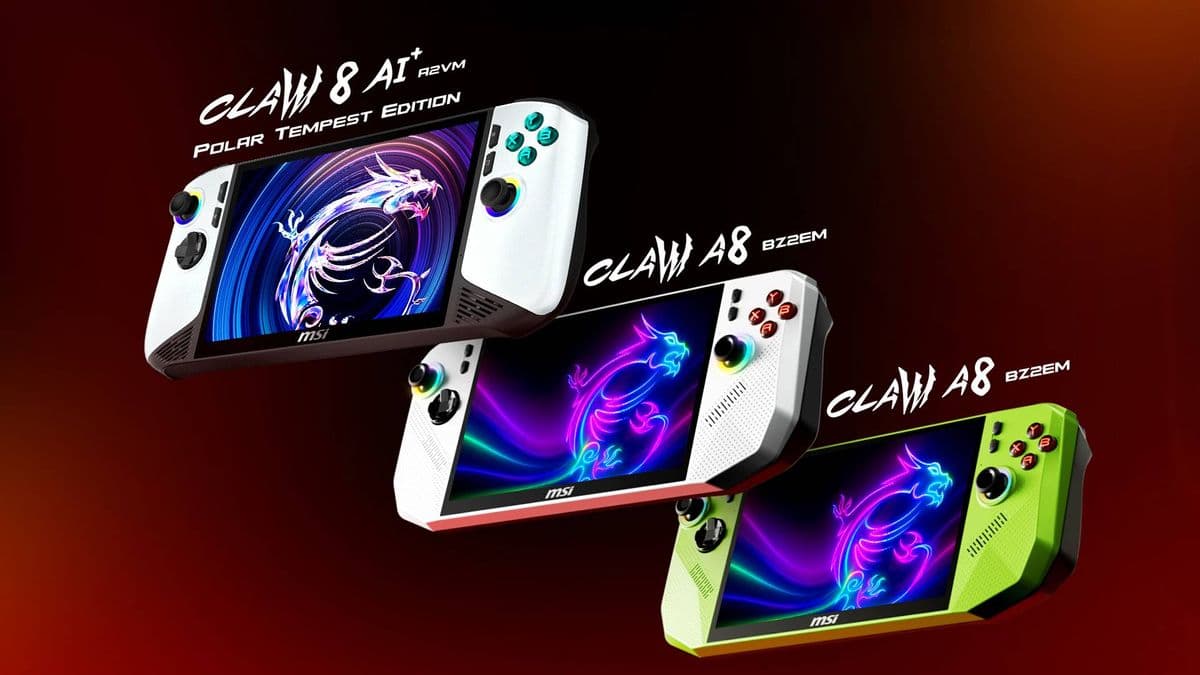 Close-up of MSI Claw A8 battery and connectivity features.