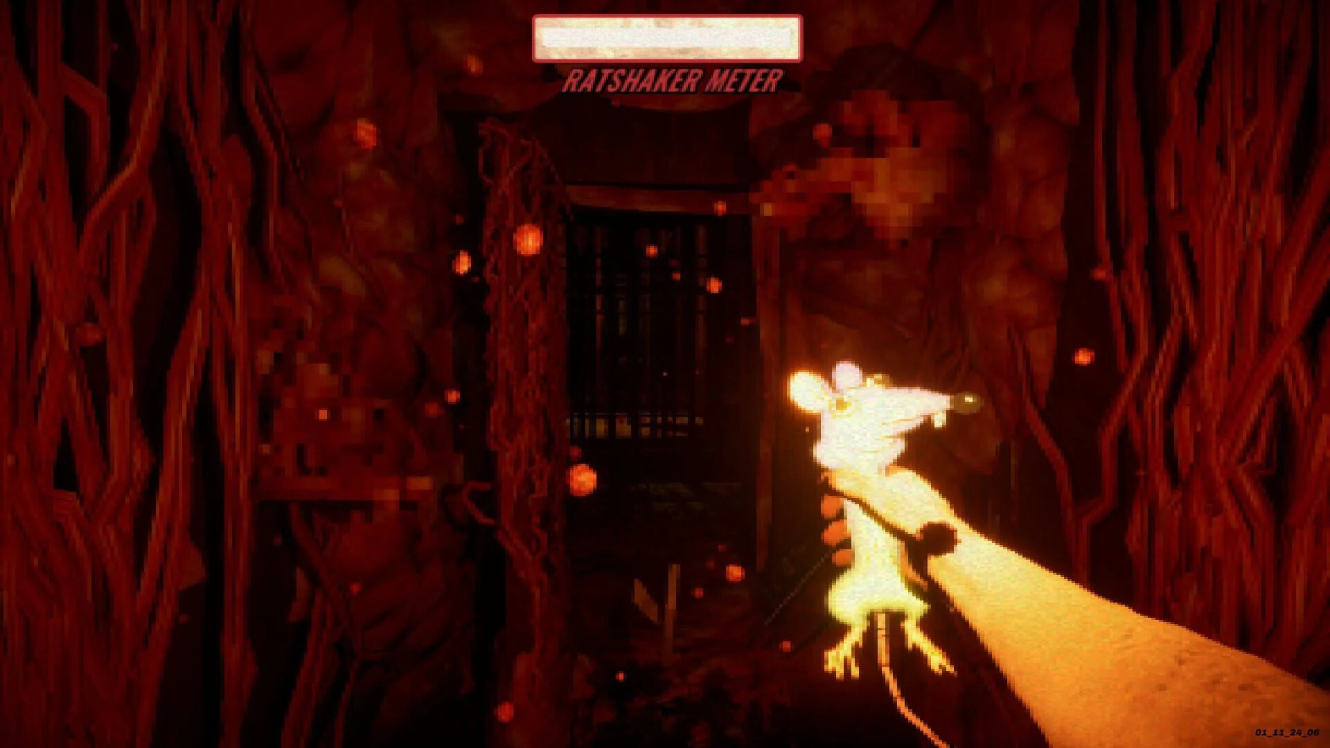 Rat being shaken with exaggerated motion blur