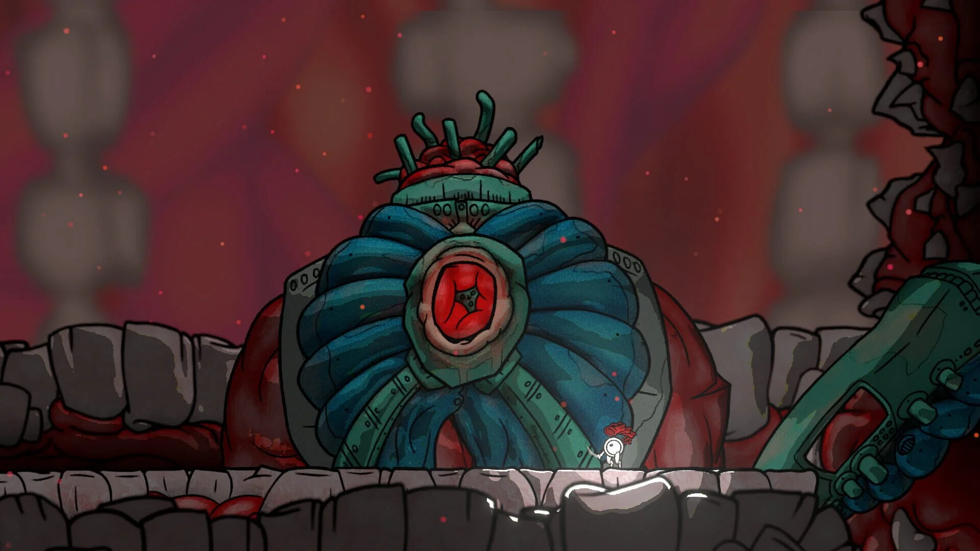 Evolvania environmental puzzle with shifting organic structures