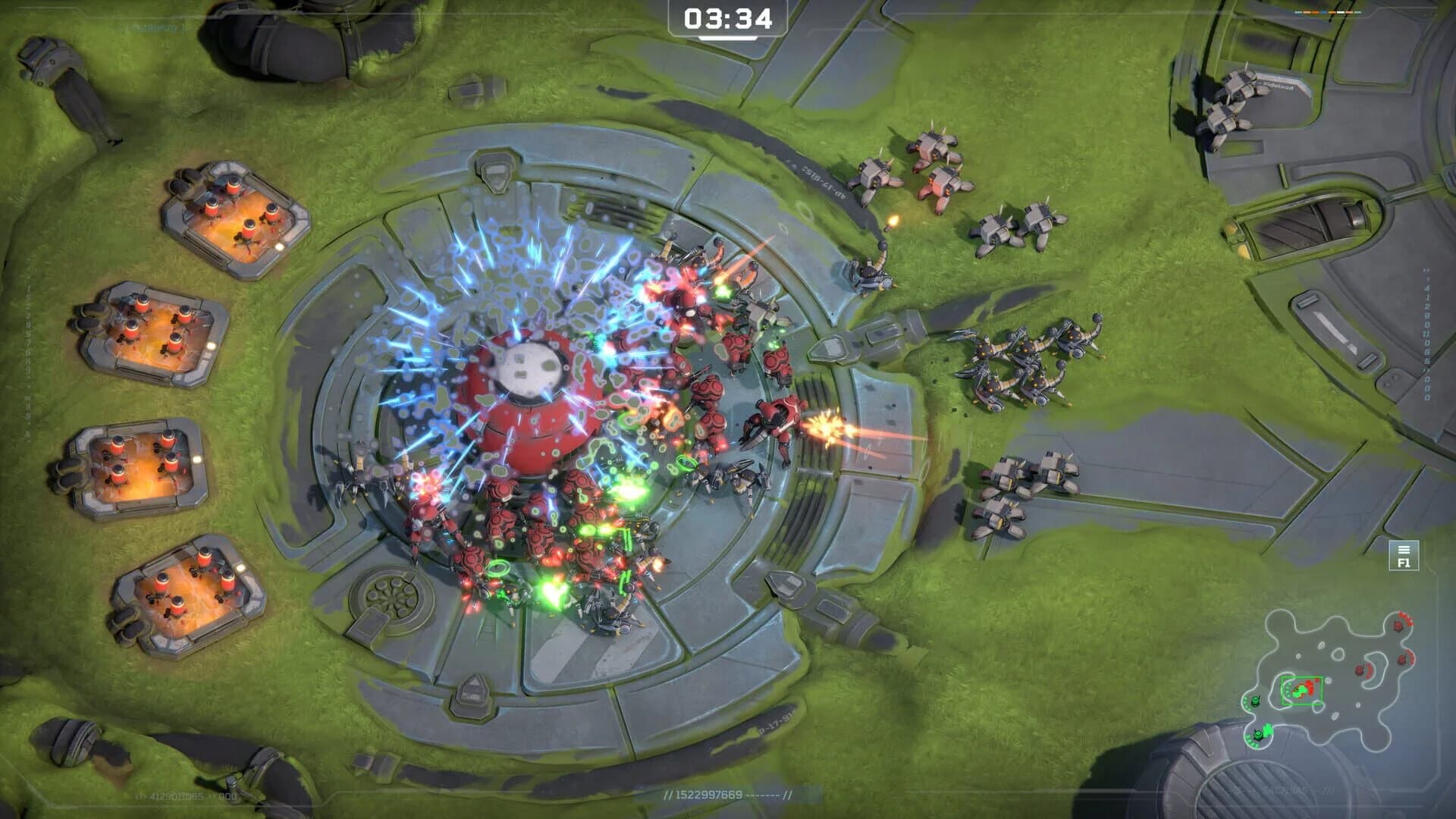 Battle Aces map showing units in mid-battle