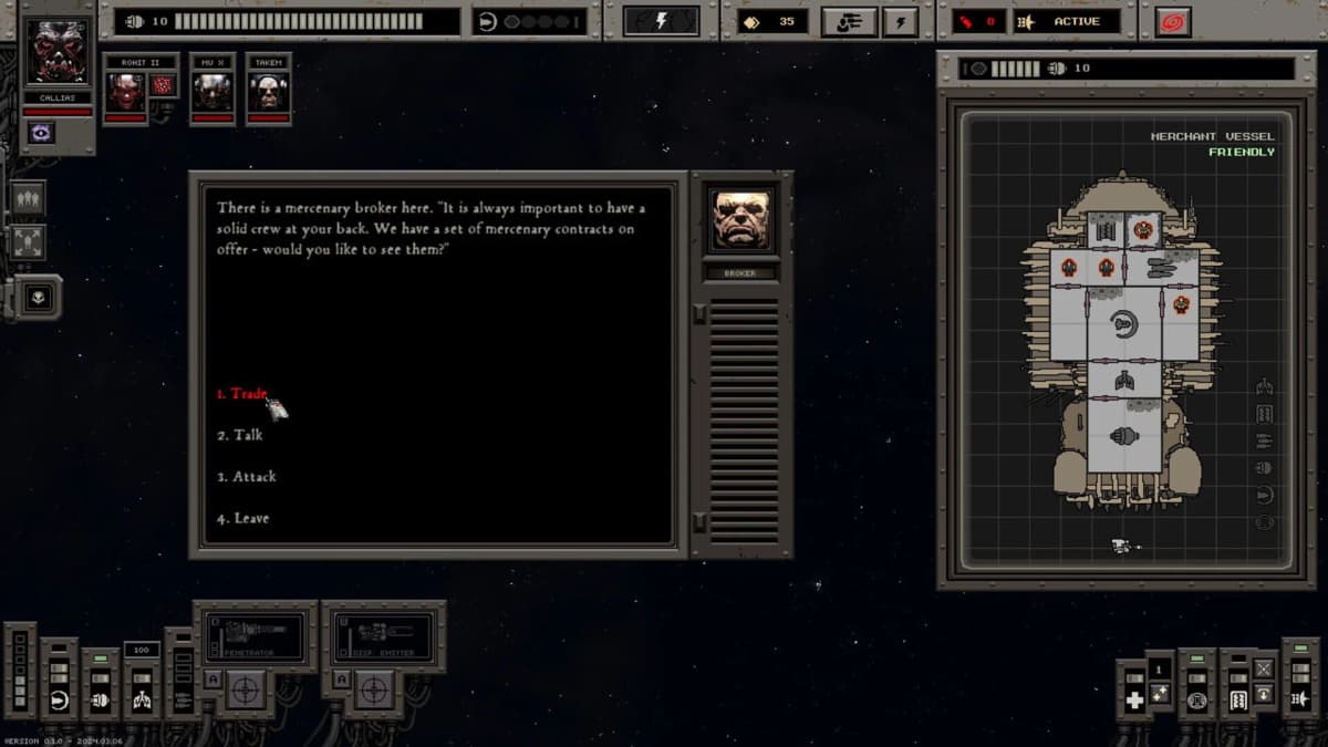 Void War ship upgrade screen: Modular components and gothic design