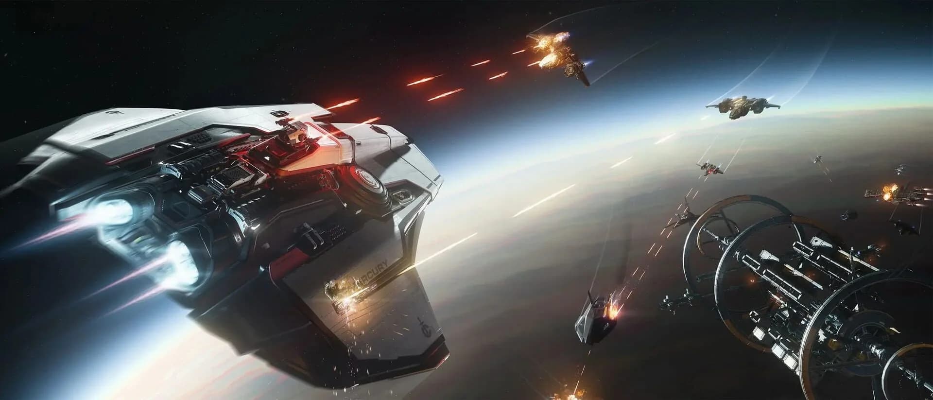 Star Citizen players flying formation with new ships
