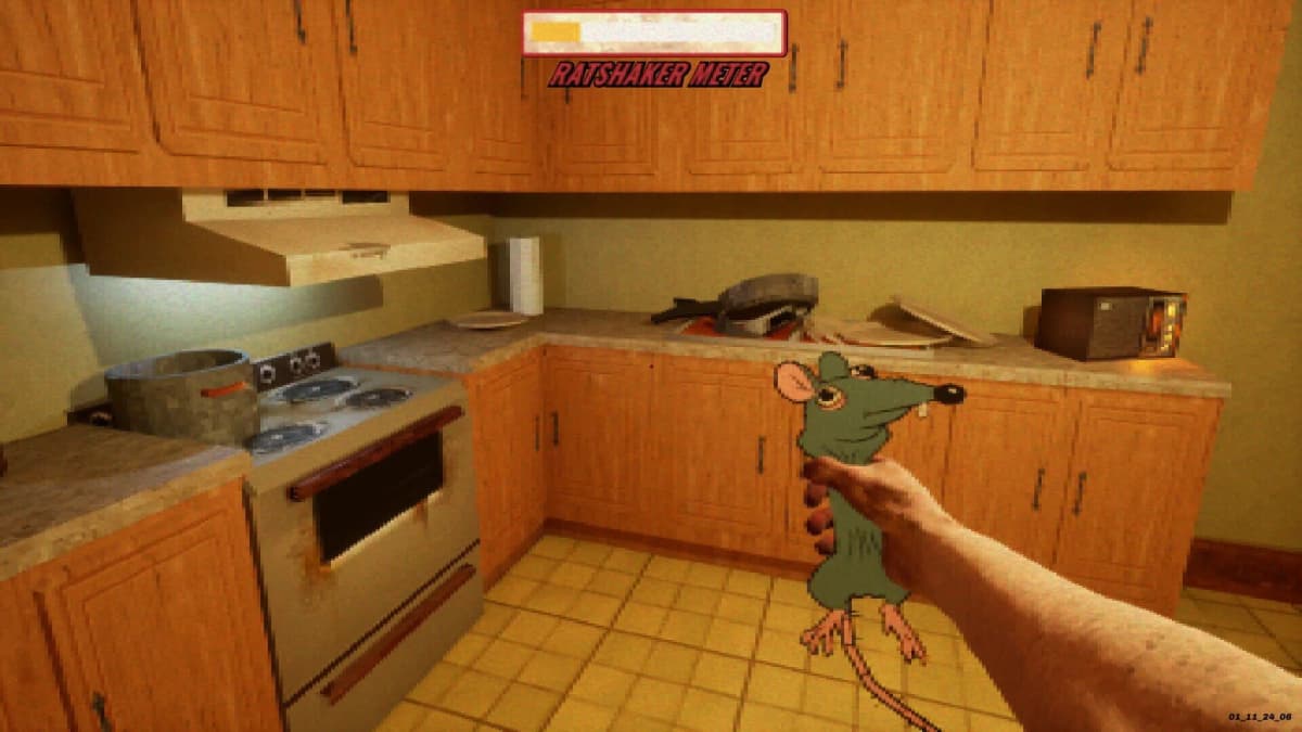 Cartoonish aftermath after shaking the rat in-game