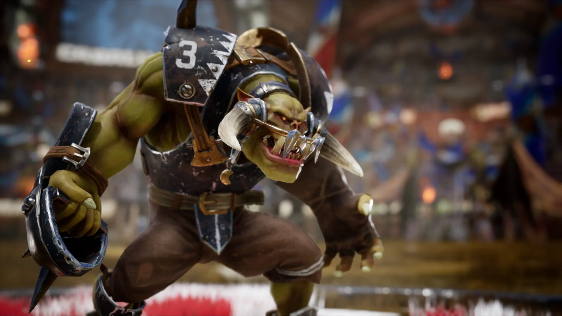 Blood Bowl 3: Chaos on the pitch as Khorne scores a bloody touchdown.