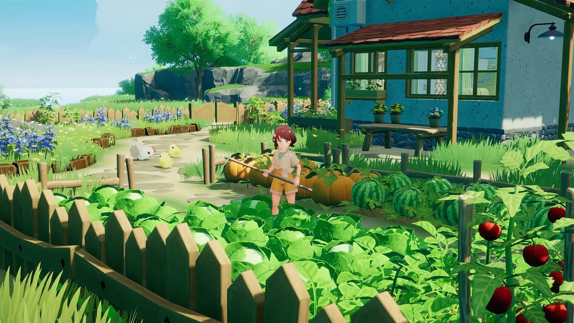 Player customizing their house exterior with modular building tools