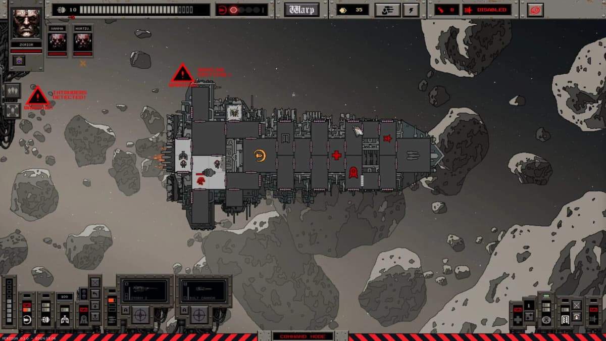 Void War event: Dialogue with gothic interface displaying crew options