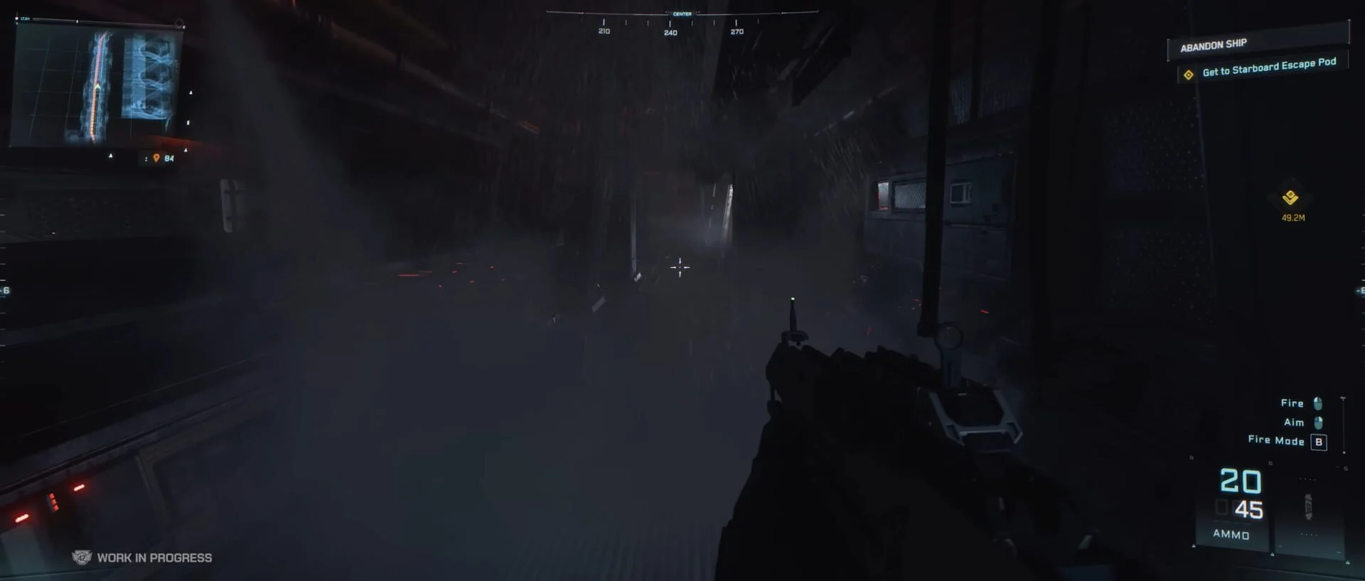Atmospheric starship interior with cinematic lighting in Squadron 42