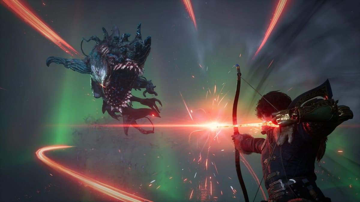 Screenshot of Lies of P Overture's Krat Zoo level under snow