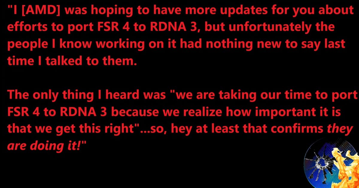 In-game screenshot showing fine detail with FSR 4 active