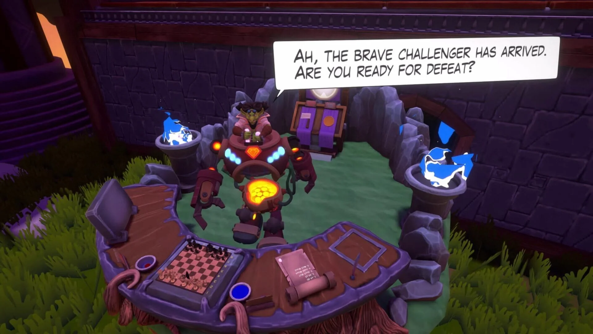 Immersive fantasy VR chessboard with magical effects
