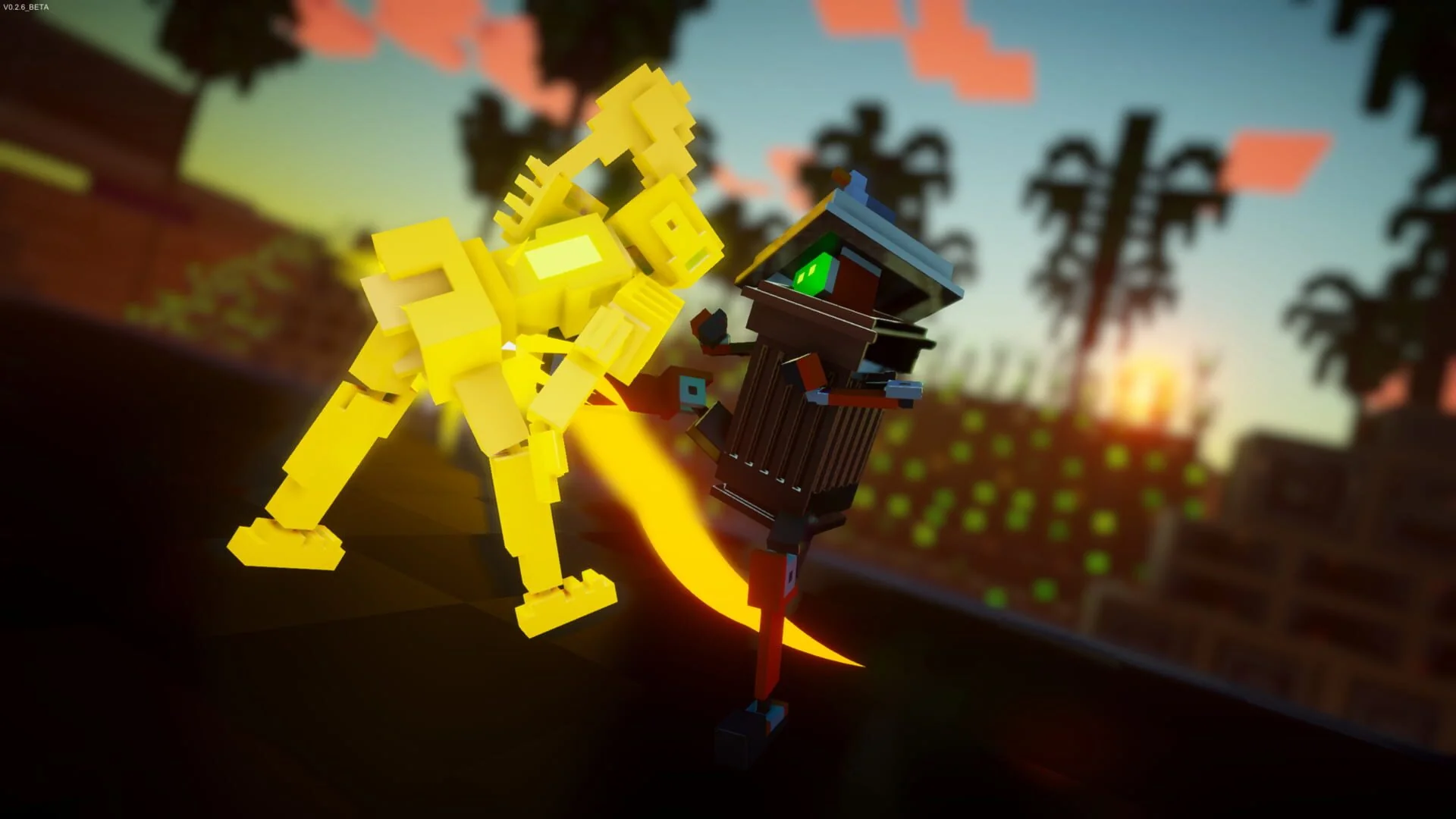 BOTSU robots vying for control of crates in a frantic Stockpile match