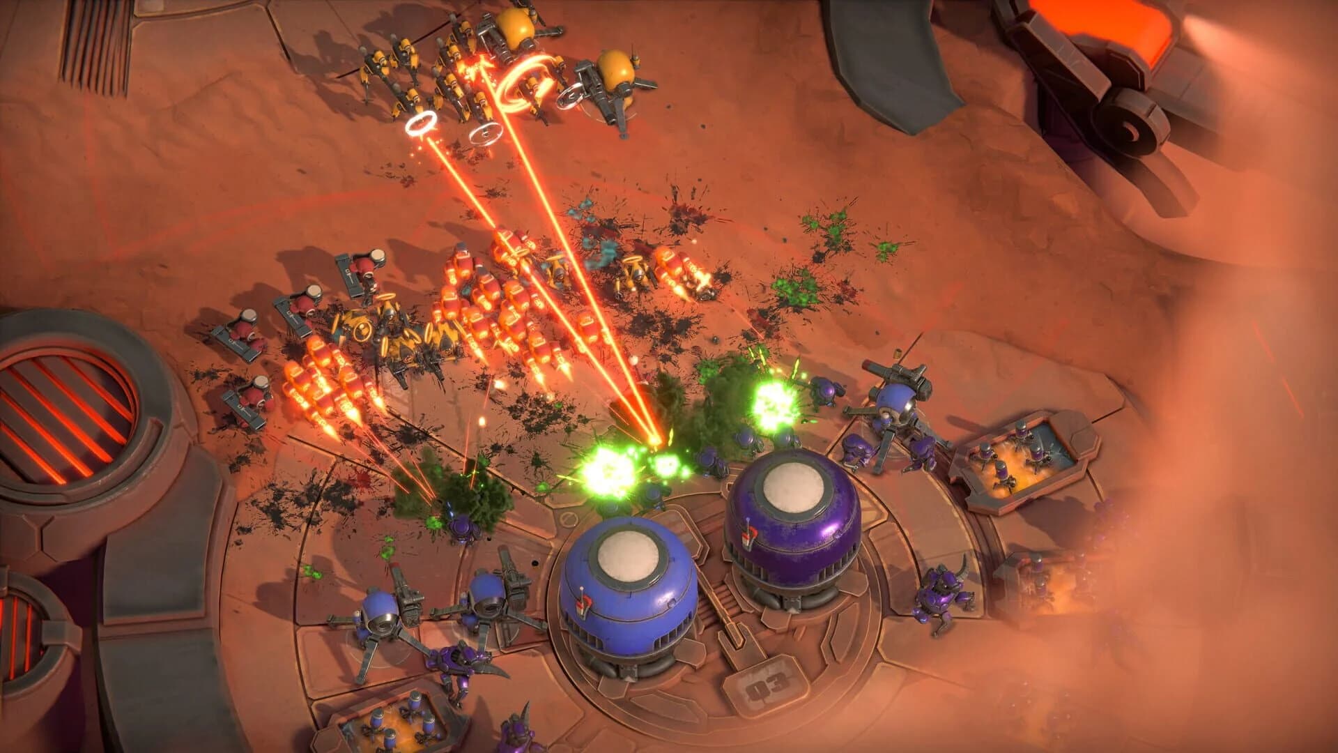 Close-up of Battle Aces base building and unit production