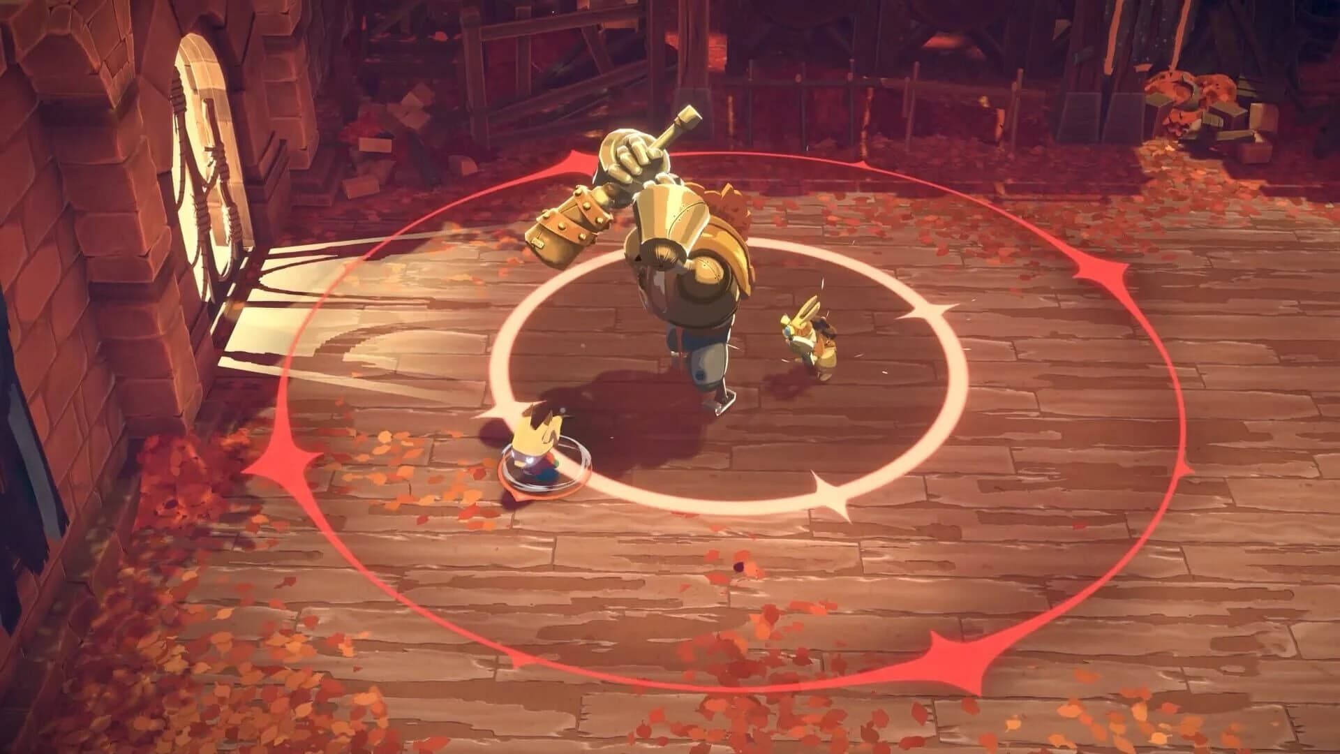 Boss battle against a corrupted creature in The Lonesome Guild demo.