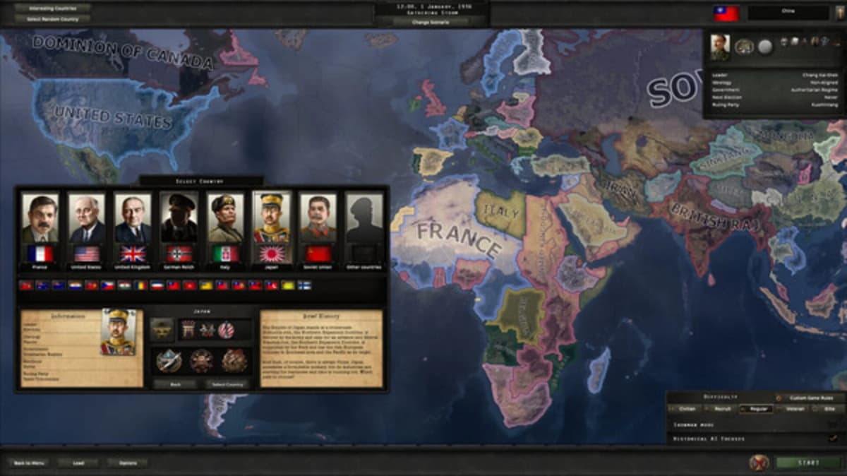 Screenshot from Hearts of Iron IV