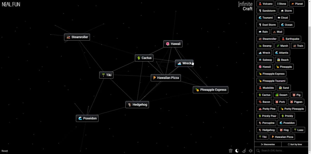 Screenshot from Infinite Craft