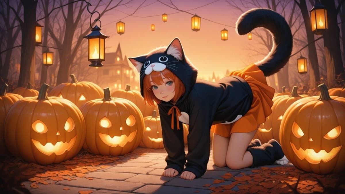 Screenshot from Halloween Waifu