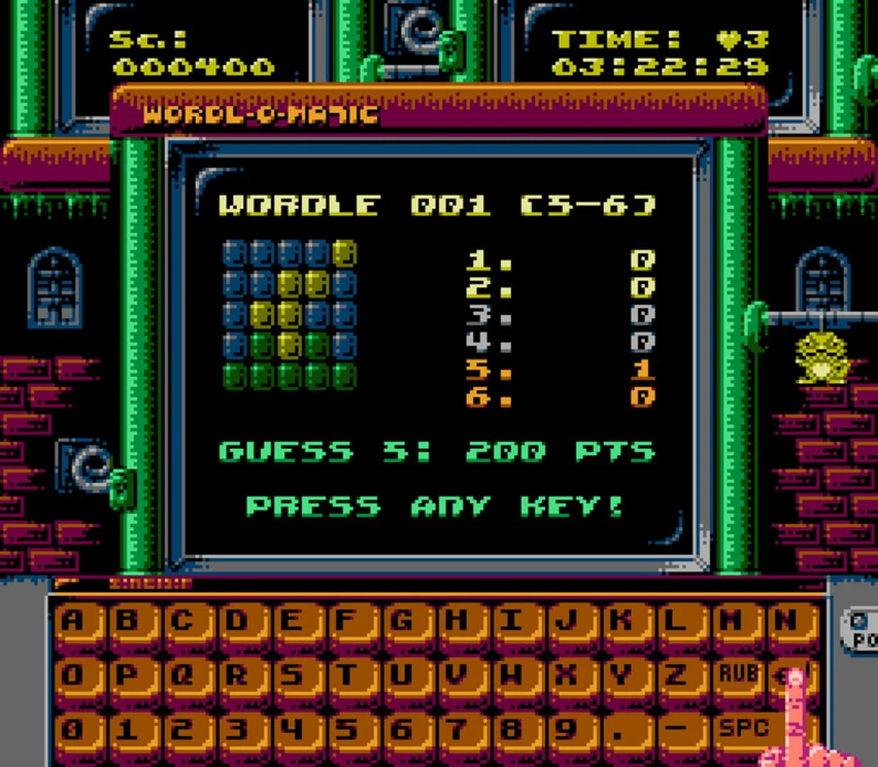 Screenshot from Wordle