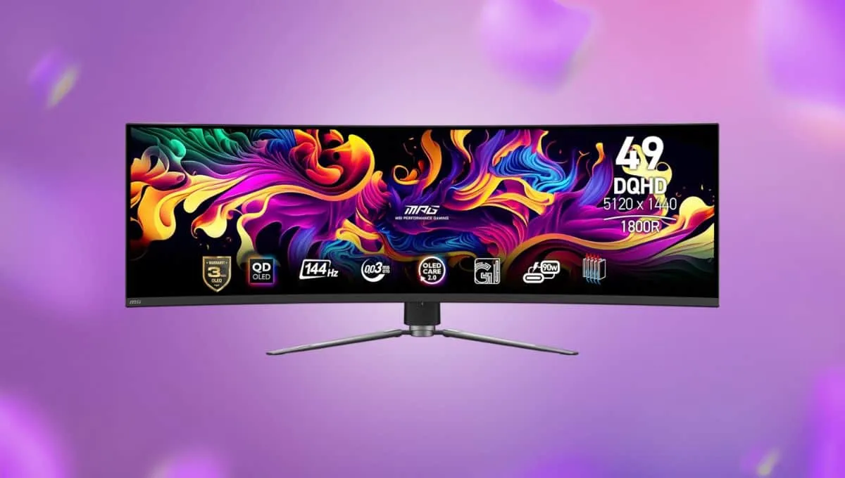 MSI MPG 491CQP 49-inch QD‑OLED deal: OLED contrast and 32:9 productivity for $752
