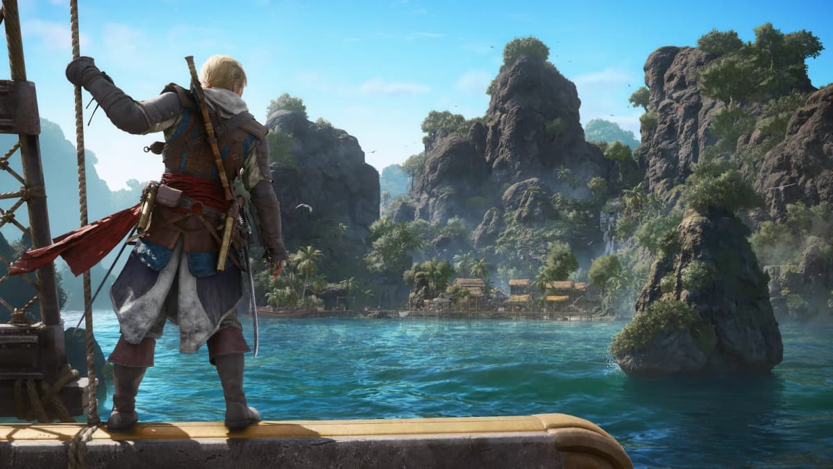 The Jackdaw sailing through the Caribbean in Assassin's Creed Black Flag Resynced