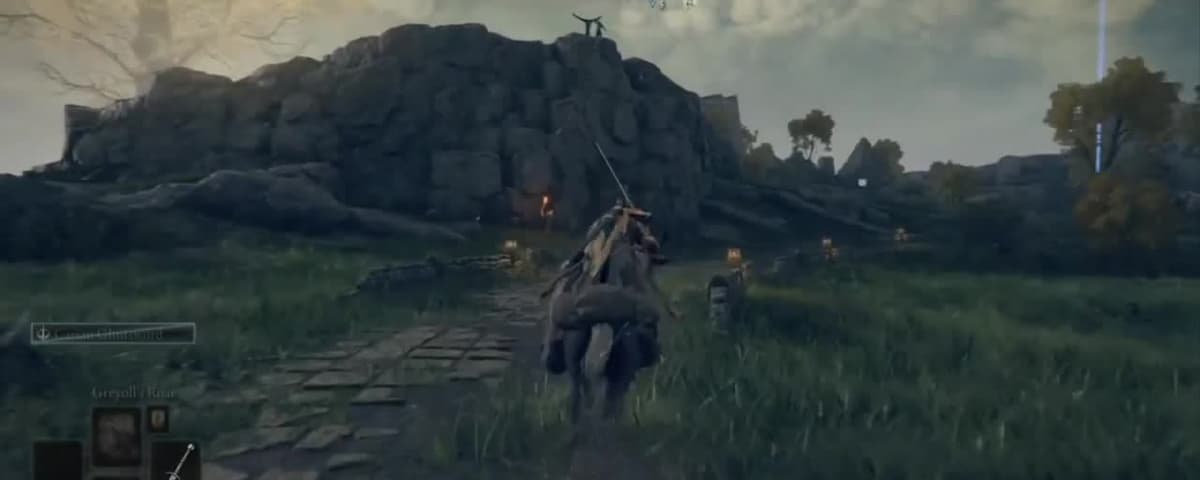 Riding Torrent through early Limgrave in Elden Ring