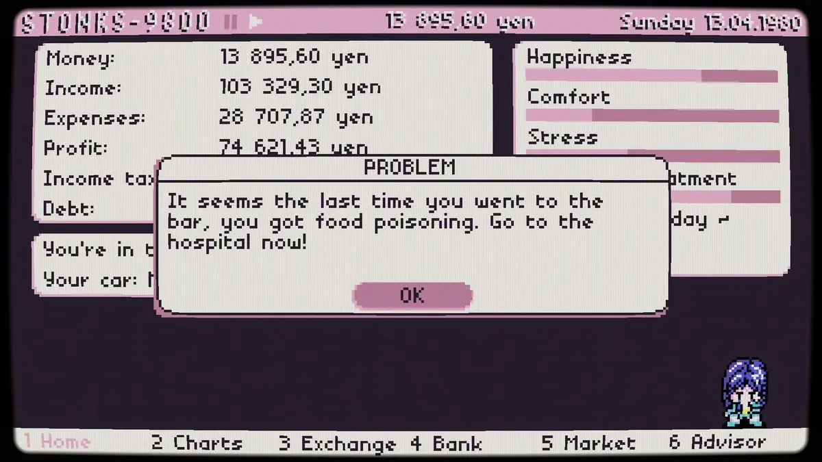 Screenshot from Stonks-9800: Stock Market Simulator