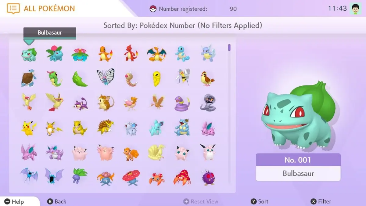 Screenshot from Pokémon Home