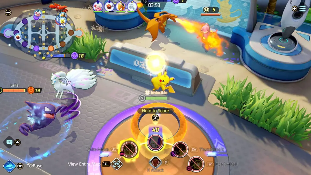 Screenshot from Pokémon Unite