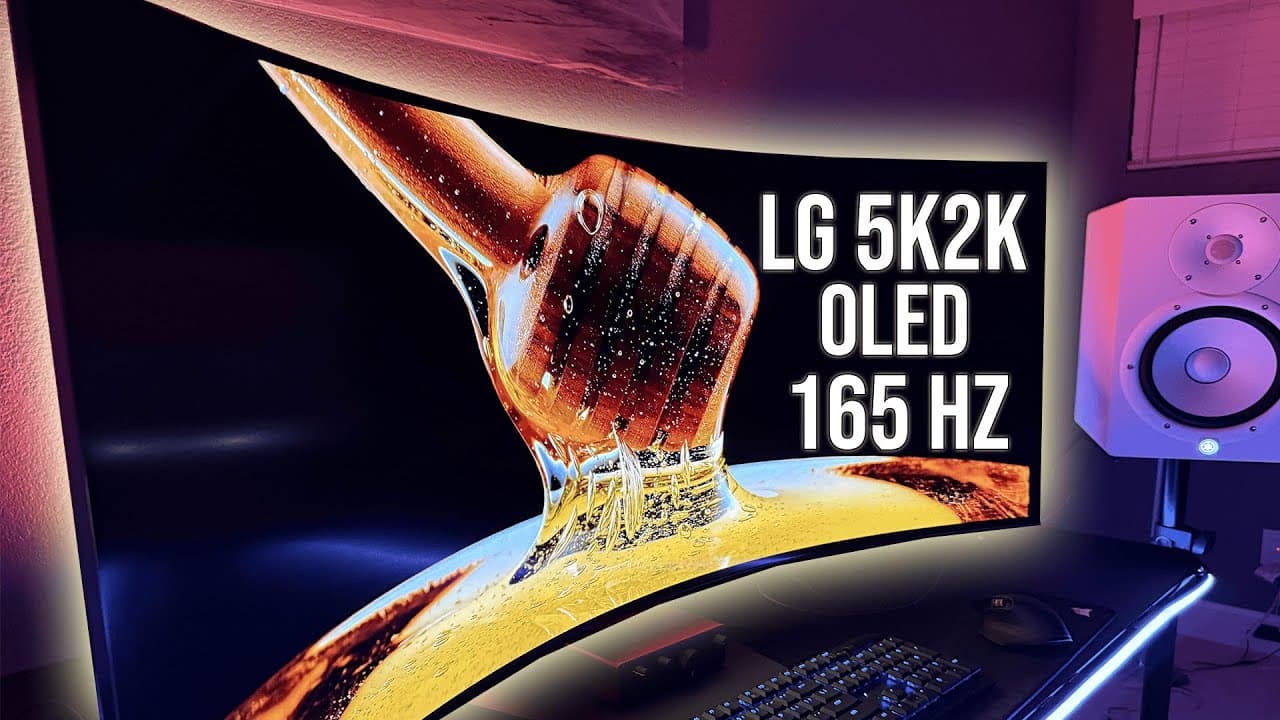 Array of modern 5K gaming monitors on a desk