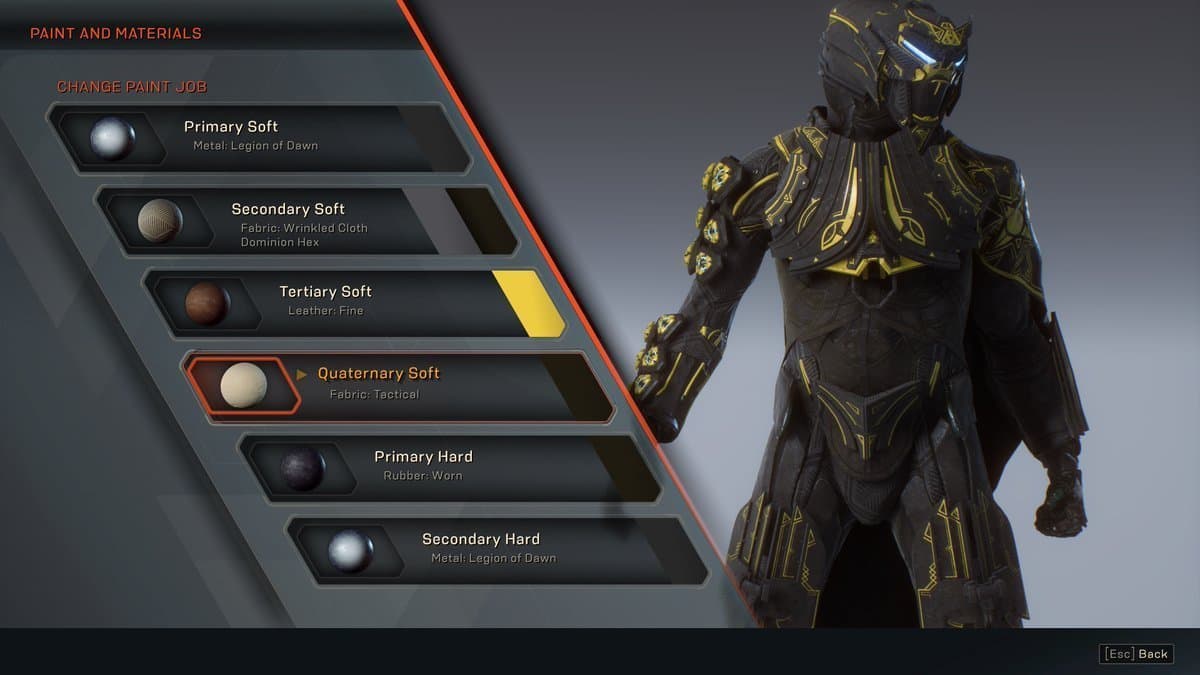 Anthem customisation