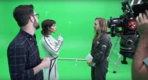 Meg Myers Jo Roy on set of Running Up That Hill