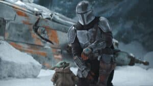 Snow fun for Baby Yoda and Mando